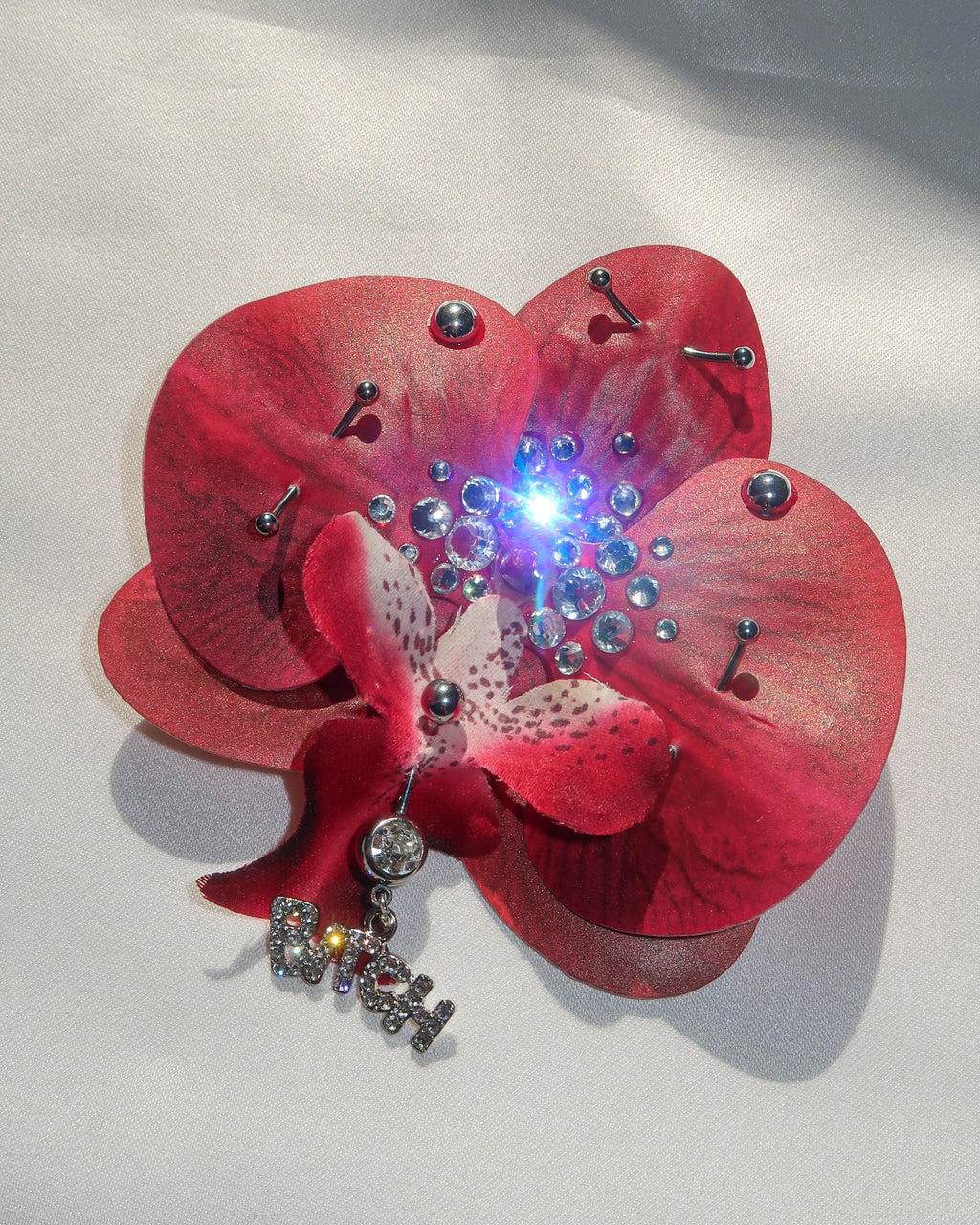 Orchid Dream Hair Clip - Bitch Red