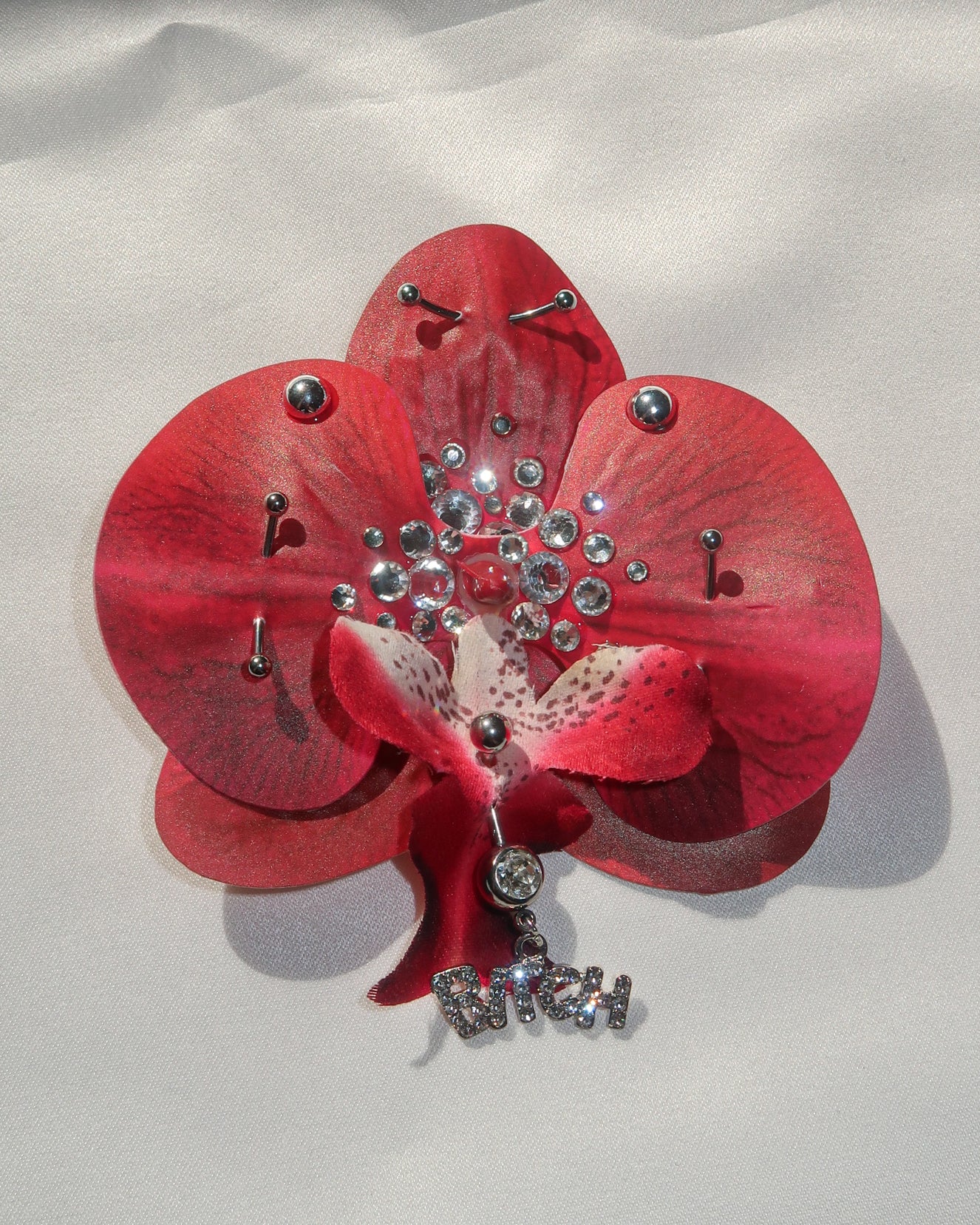 Orchid Dream Hair Clip - Bitch Red