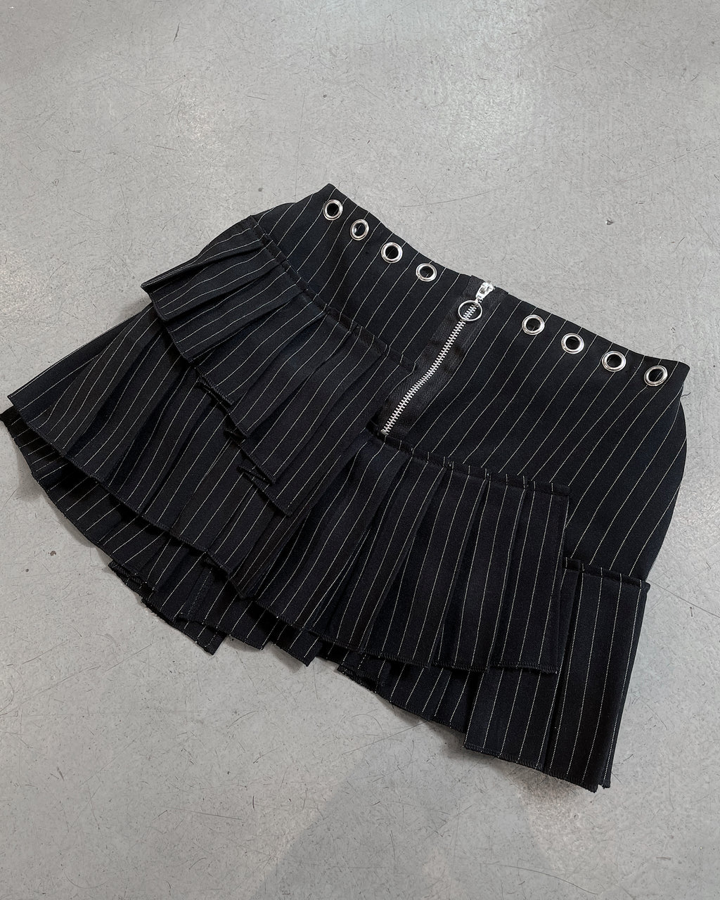 Upcycled Pin Stripes Skirt