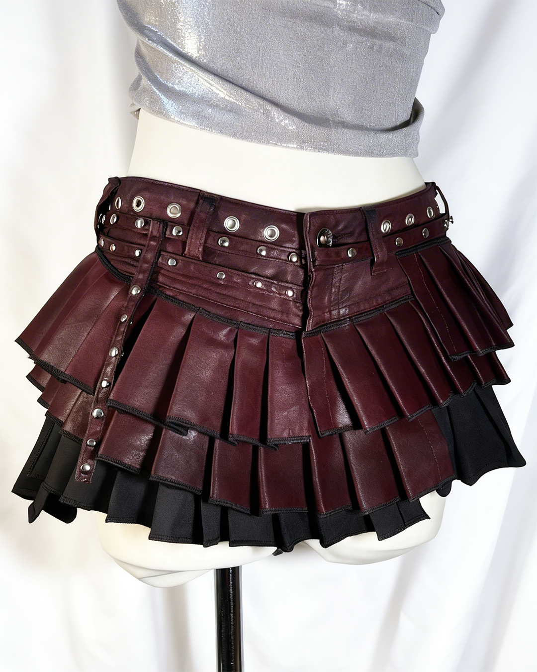 Reconstructed Skirt burgundy
