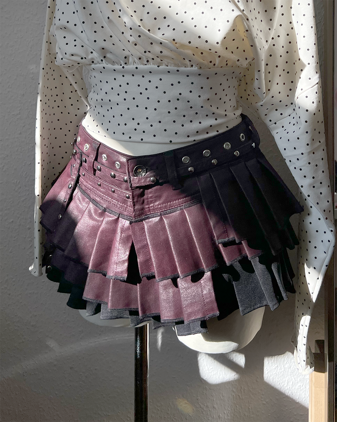 Reconstructed Skirt burgundy